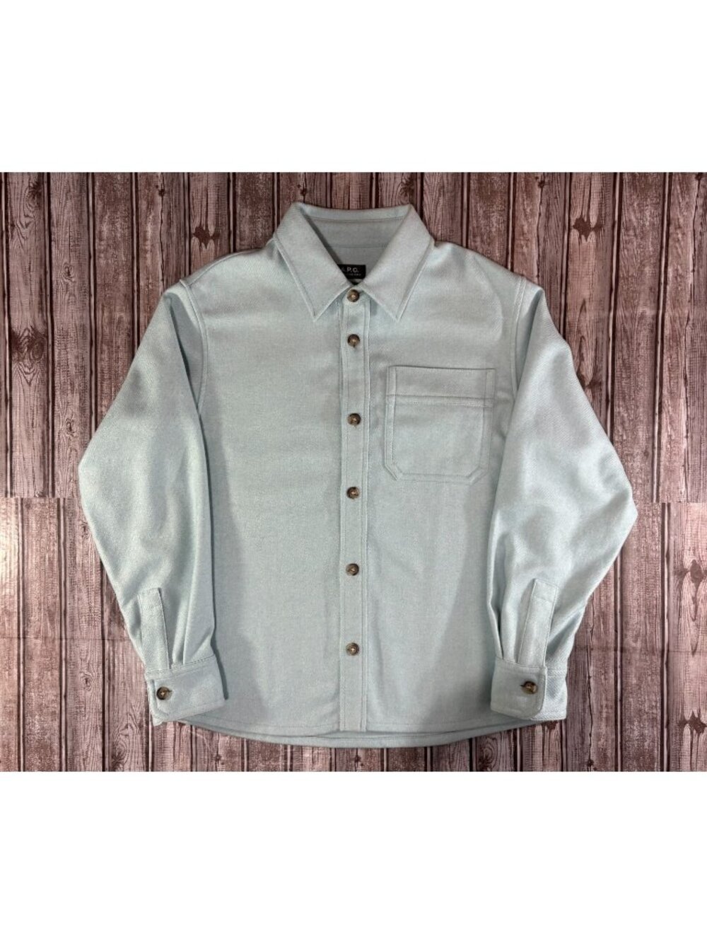 A.P.C. Rue Madame Paris Basile Wool Blend Yarn Dyed Oversized Fit Shirt sz L